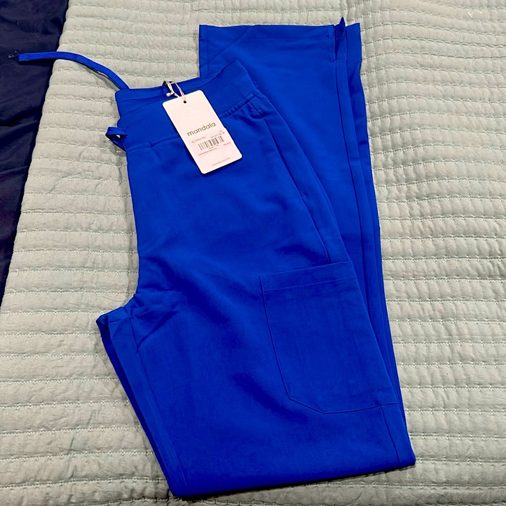 Mandala Galaxy Blue Cargo Scrub Pants
